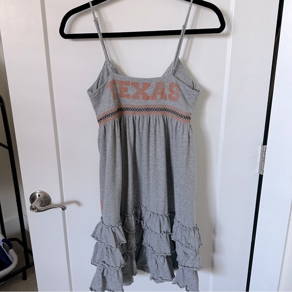 PINK UT Austin Logo Ruffled Grey Knit Nightie Babydoll Dress - Picture 2 of 5